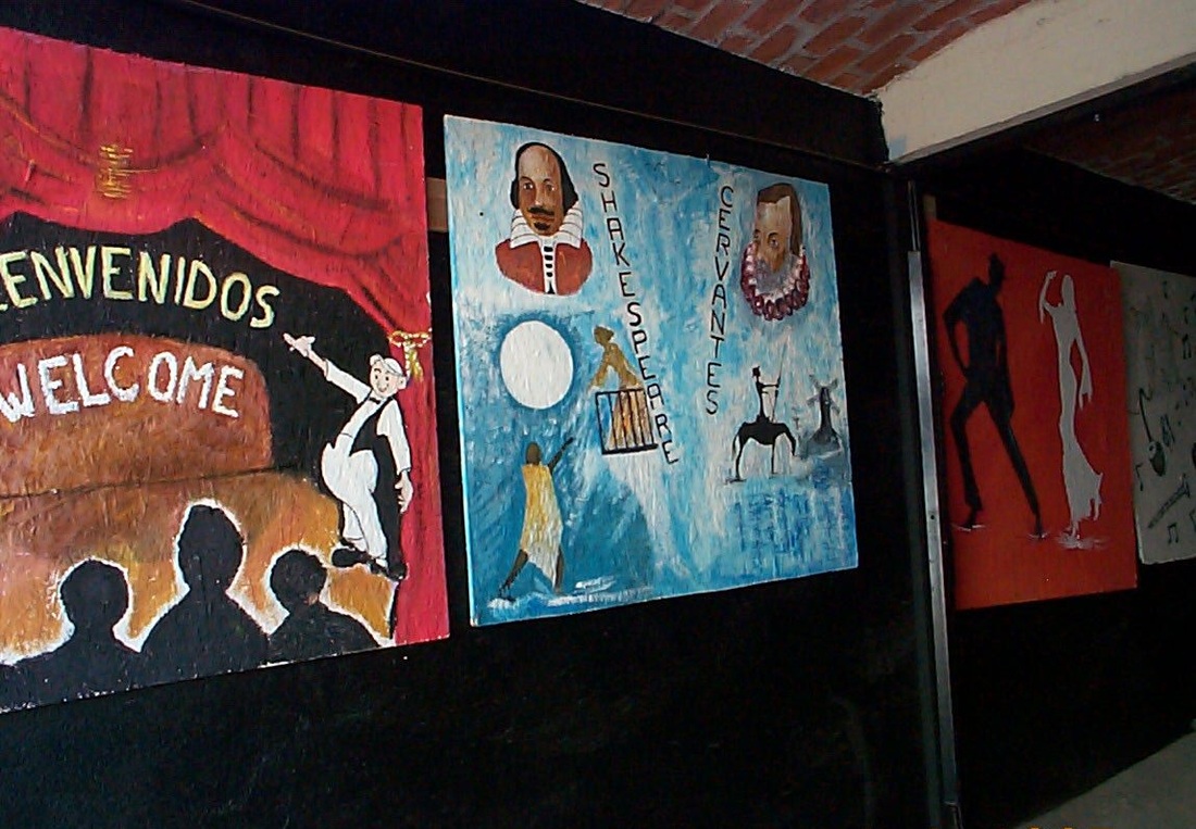 Theater entrance murals